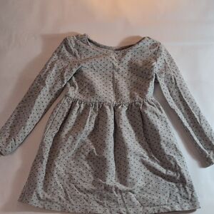 Gray Long Sleeve Dress with Floral Pattern